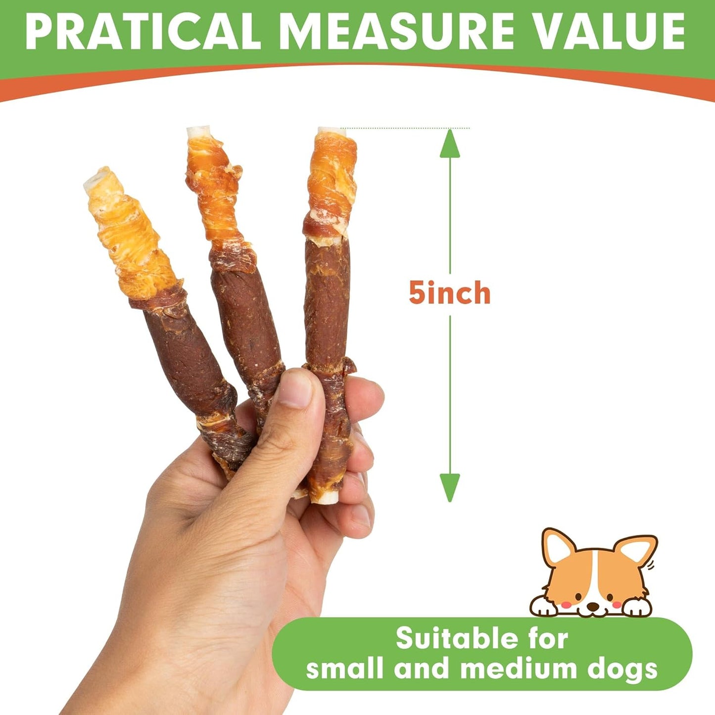 Small Medium Dogs & Chicken Liver Duck and Chicken Wrapped Rawhide - MON2SUN