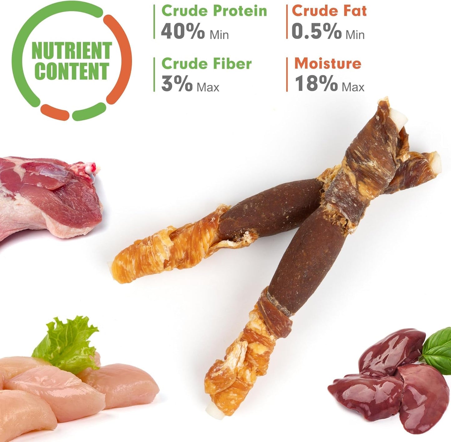 Small Medium Dogs & Chicken Liver Duck and Chicken Wrapped Rawhide - MON2SUN