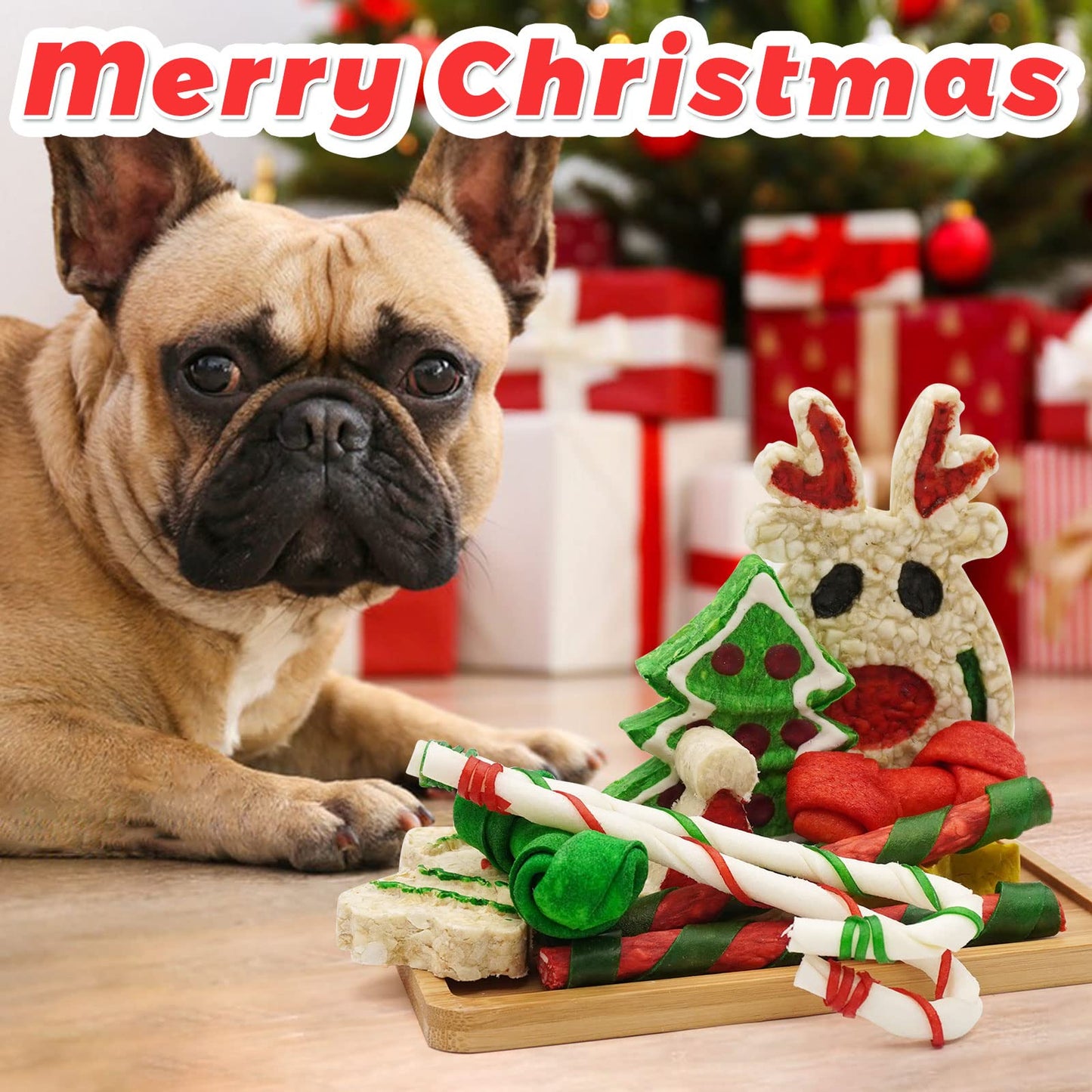 MON2SUN 11Count Christmas Dog Rawhide Stocking for Small Dogs Holiday - MON2SUN