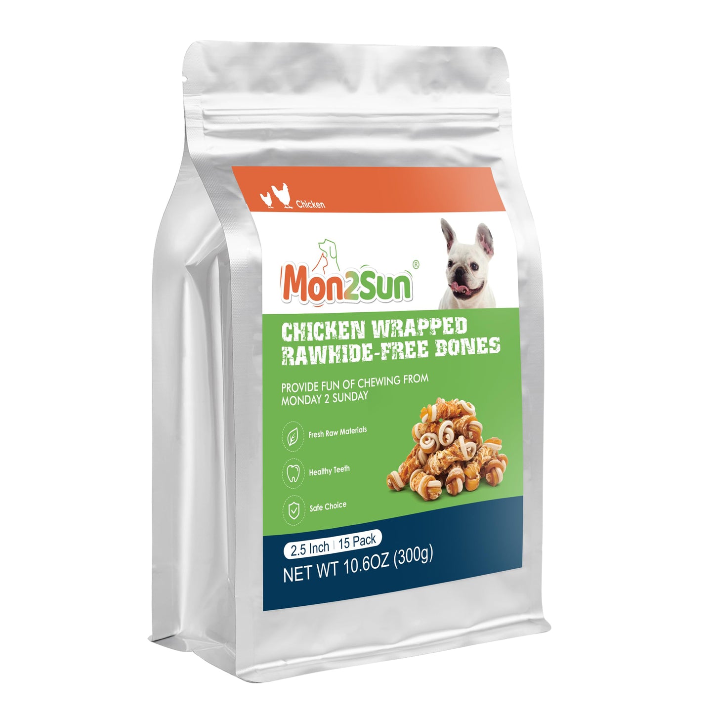 Small Dogs & Chicken Wrapped Mixed Vegetables Knot Bone Rawhide Free