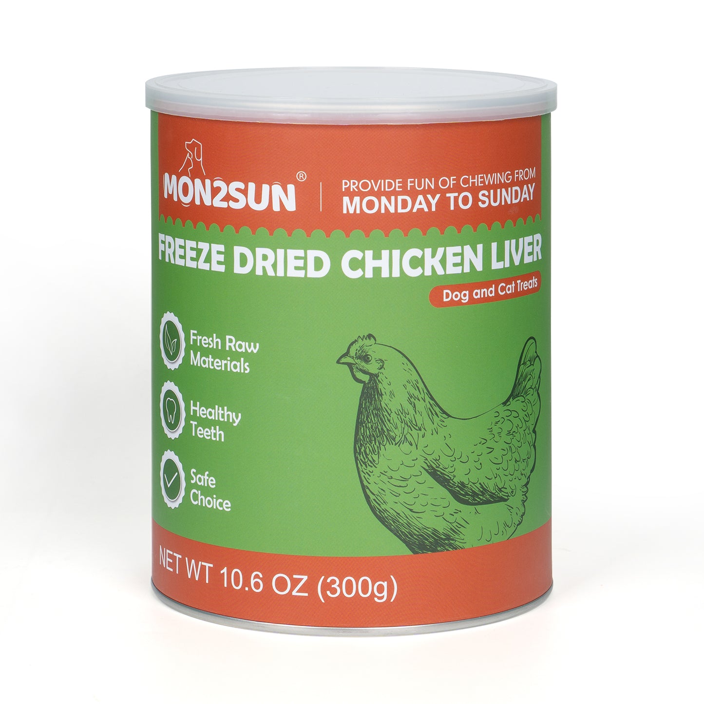 MON2SUN Freeze Dried Chicken liver Cat and Dog Treats, Single Ingredient Natural and Healthy Dog Snacks, High Protein Training Treats & Food Topper - MON2SUN