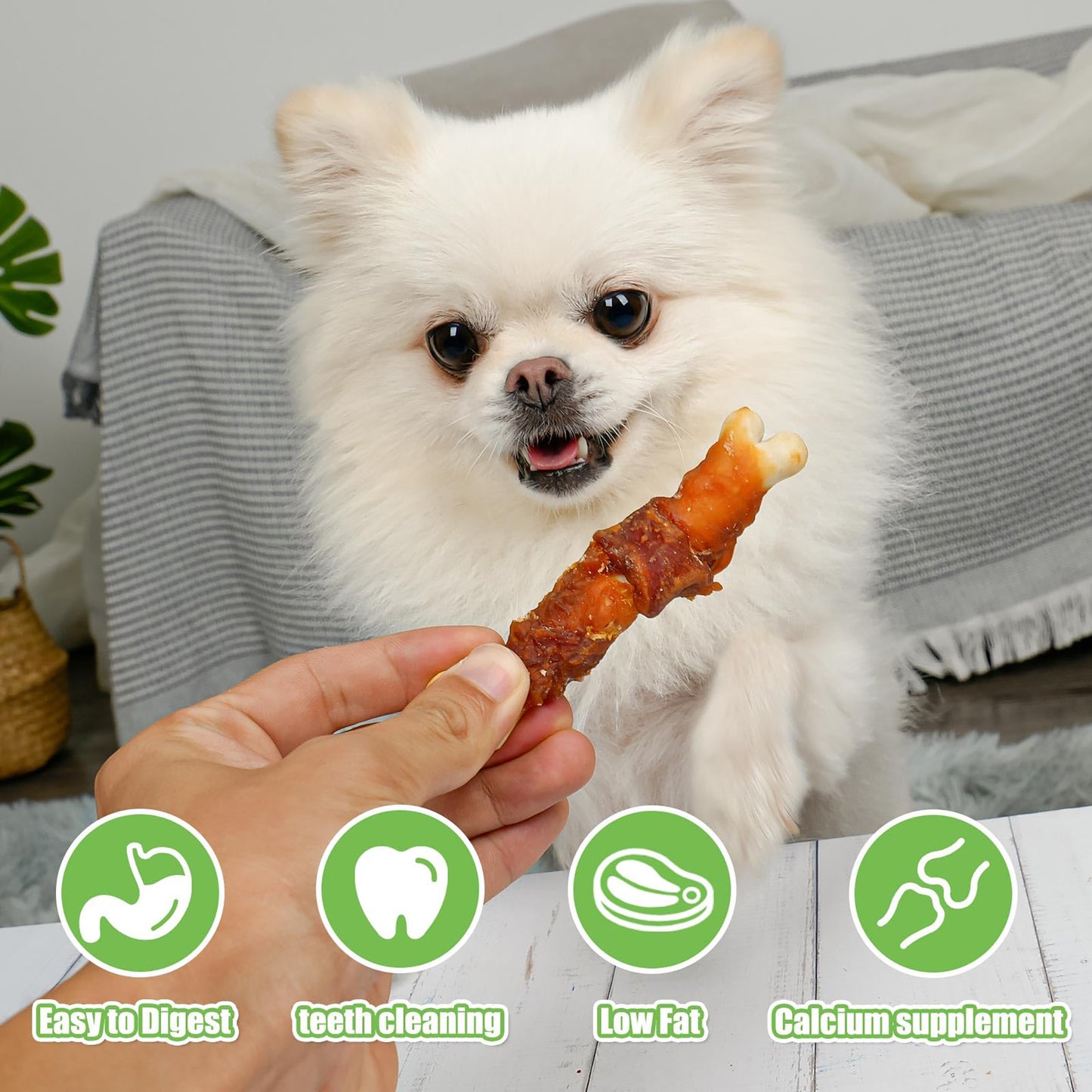 Small Dogs & Chicken Duck Wrapped Calcium Bones