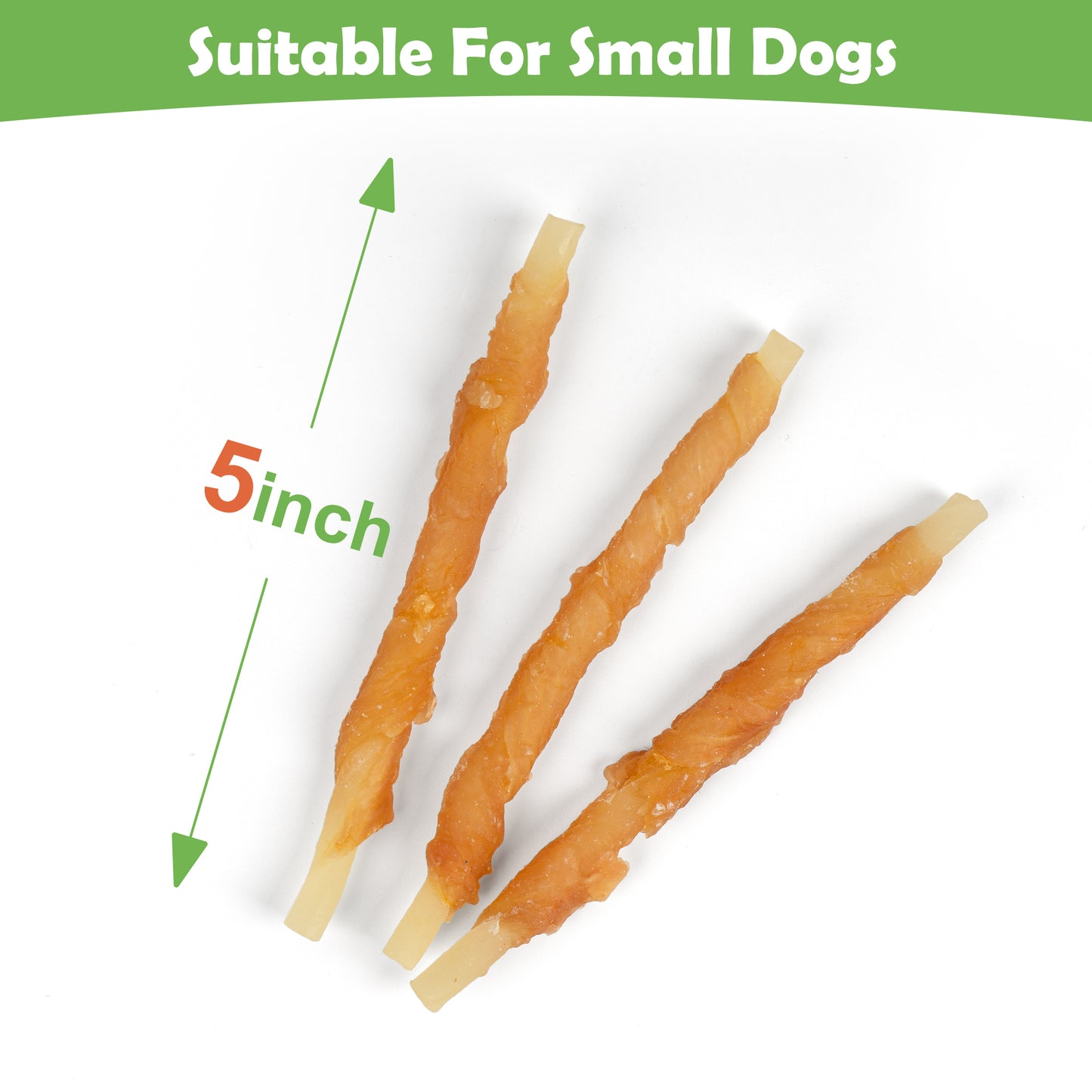 MON2SUN Chicken Wrapped Cod Sticks Rawhide Free Small Dog Treats, 13 oz (36 Count) - MON2SUN