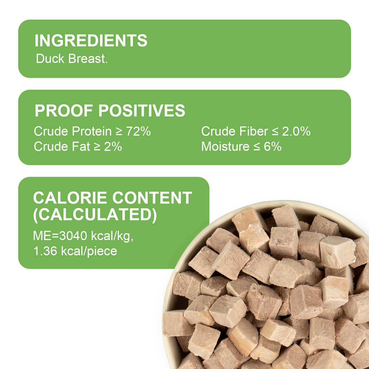 MON2SUN Freeze Dried Duck Cat and Dog Treats, Single Ingredient Natural and Healthy Dog Snacks, High Protein Training Treats & Food Topper - MON2SUN
