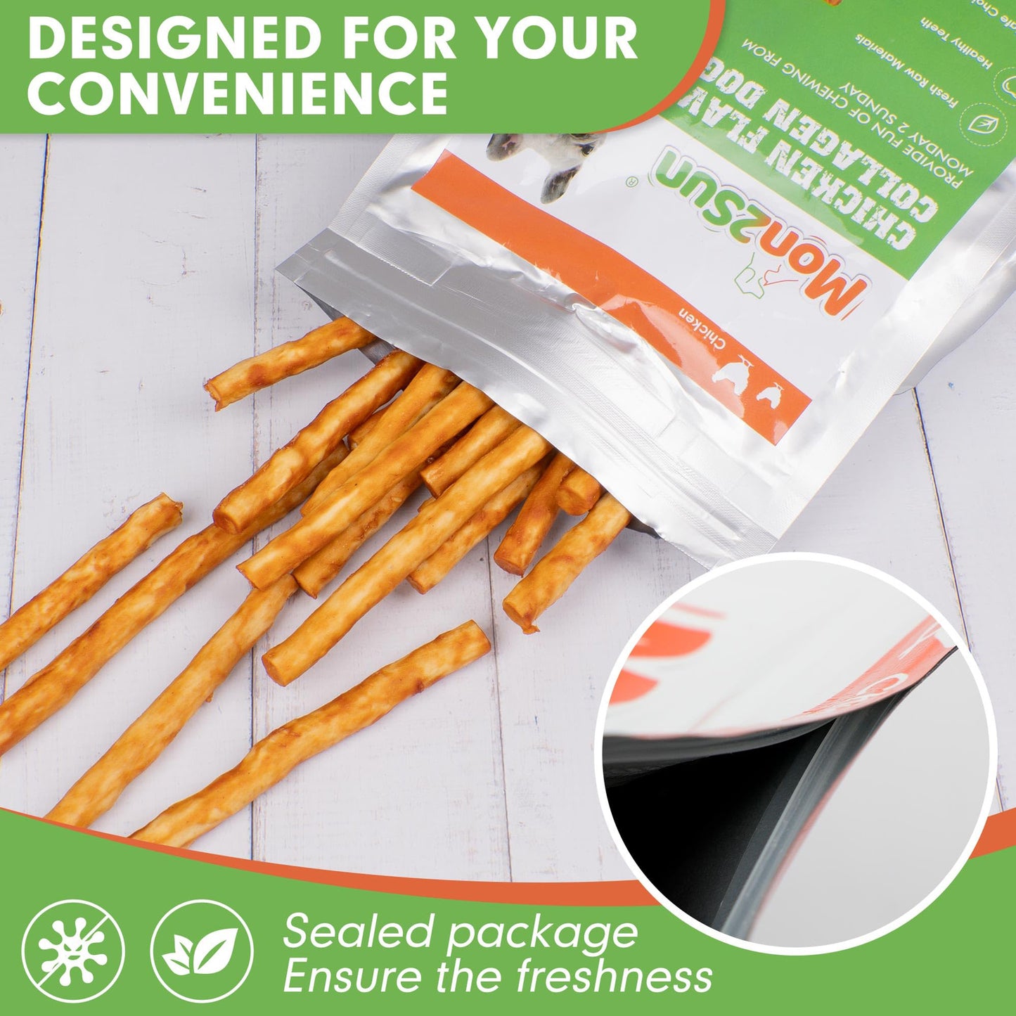 Small Dogs & Chicken Collagen Sticks - MON2SUN