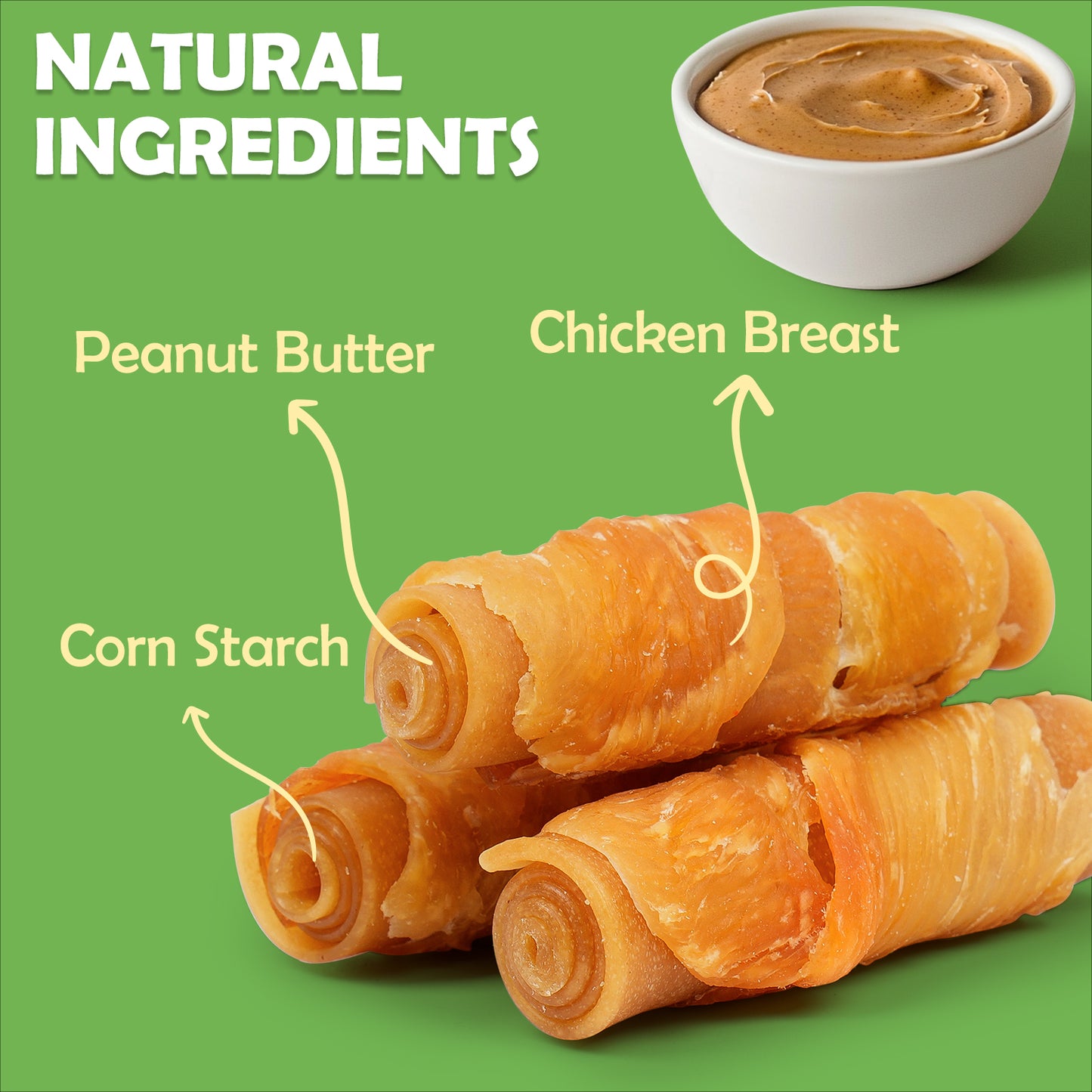 Small Dogs & Chicken Wrapped Rolls Rawhide Free - MON2SUN
