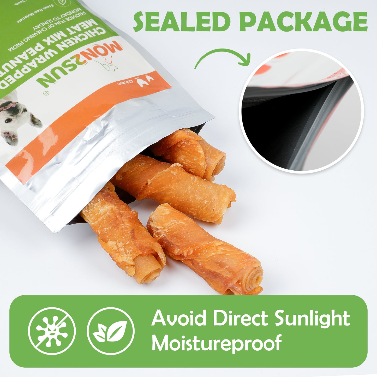 Small Dogs & Chicken Wrapped Rolls Rawhide Free - MON2SUN