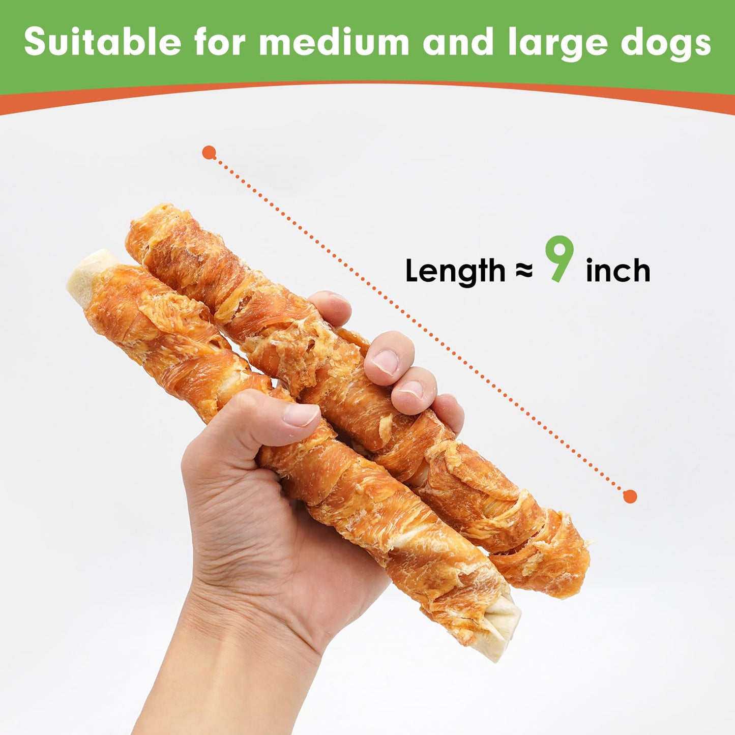 Medium Large Dogs & Chicken Wrapped Rawhide Rolls - MON2SUN