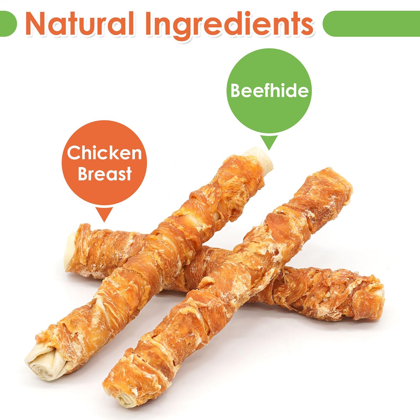 Medium Large Dogs & Chicken Wrapped Rawhide Rolls - MON2SUN