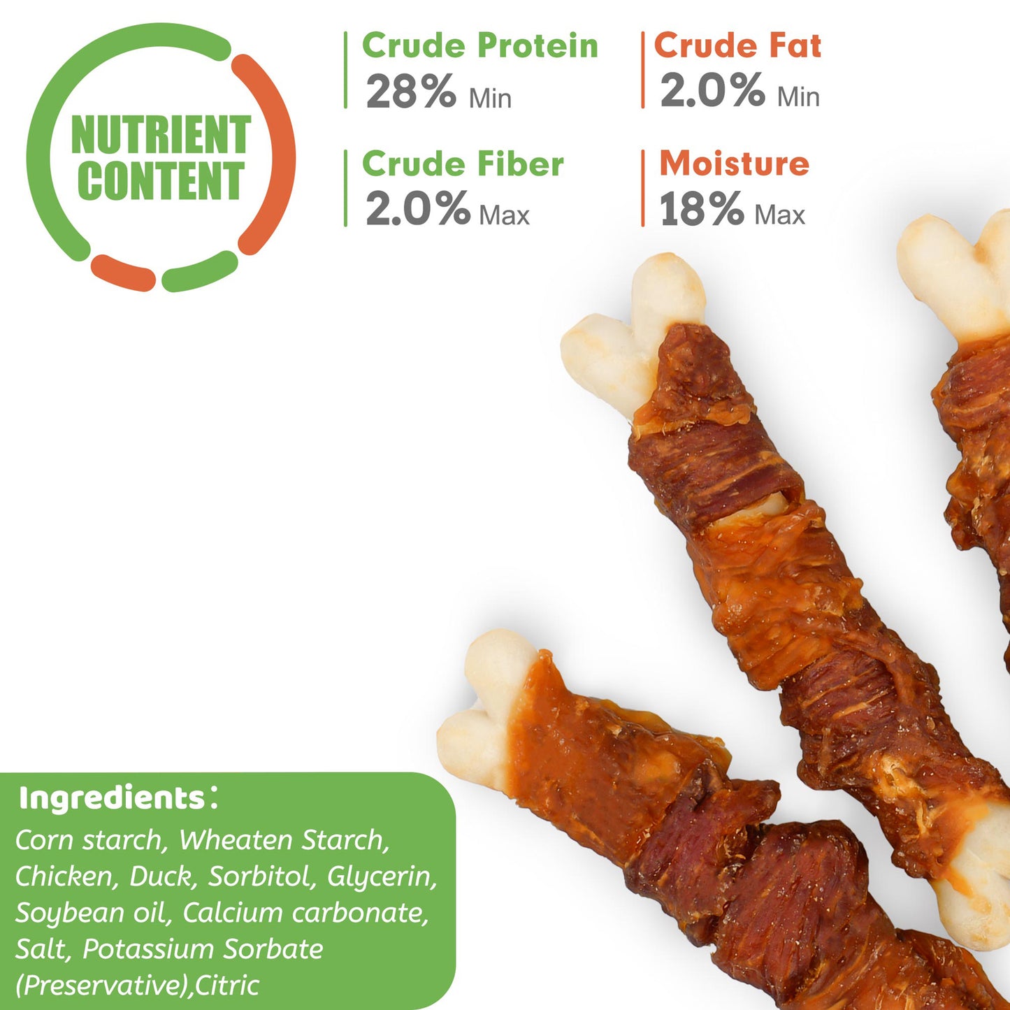 Small Dogs & Chicken Duck Wrapped Calcium Bones