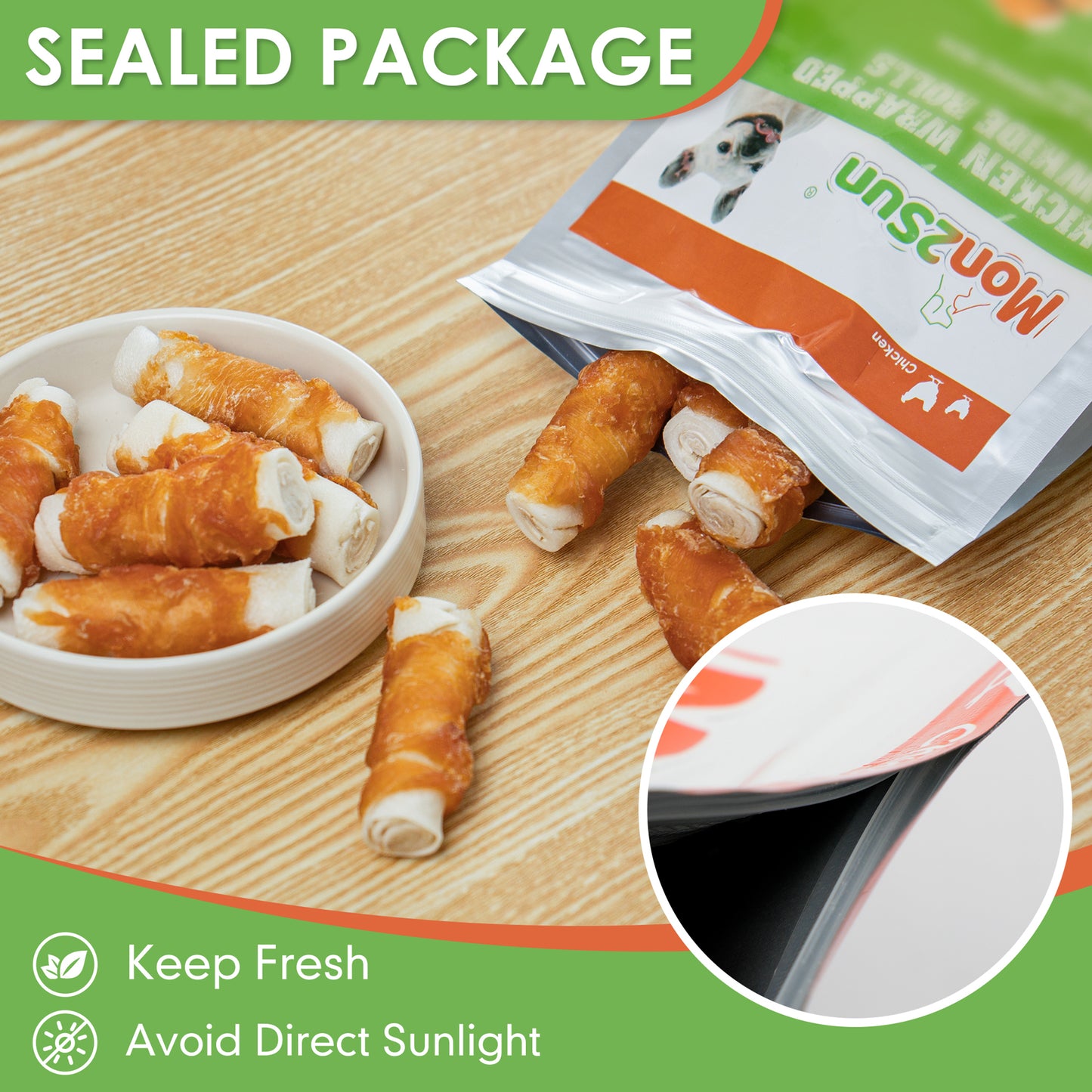 Small Dogs & Chicken Wrapped Rawhide Rolls