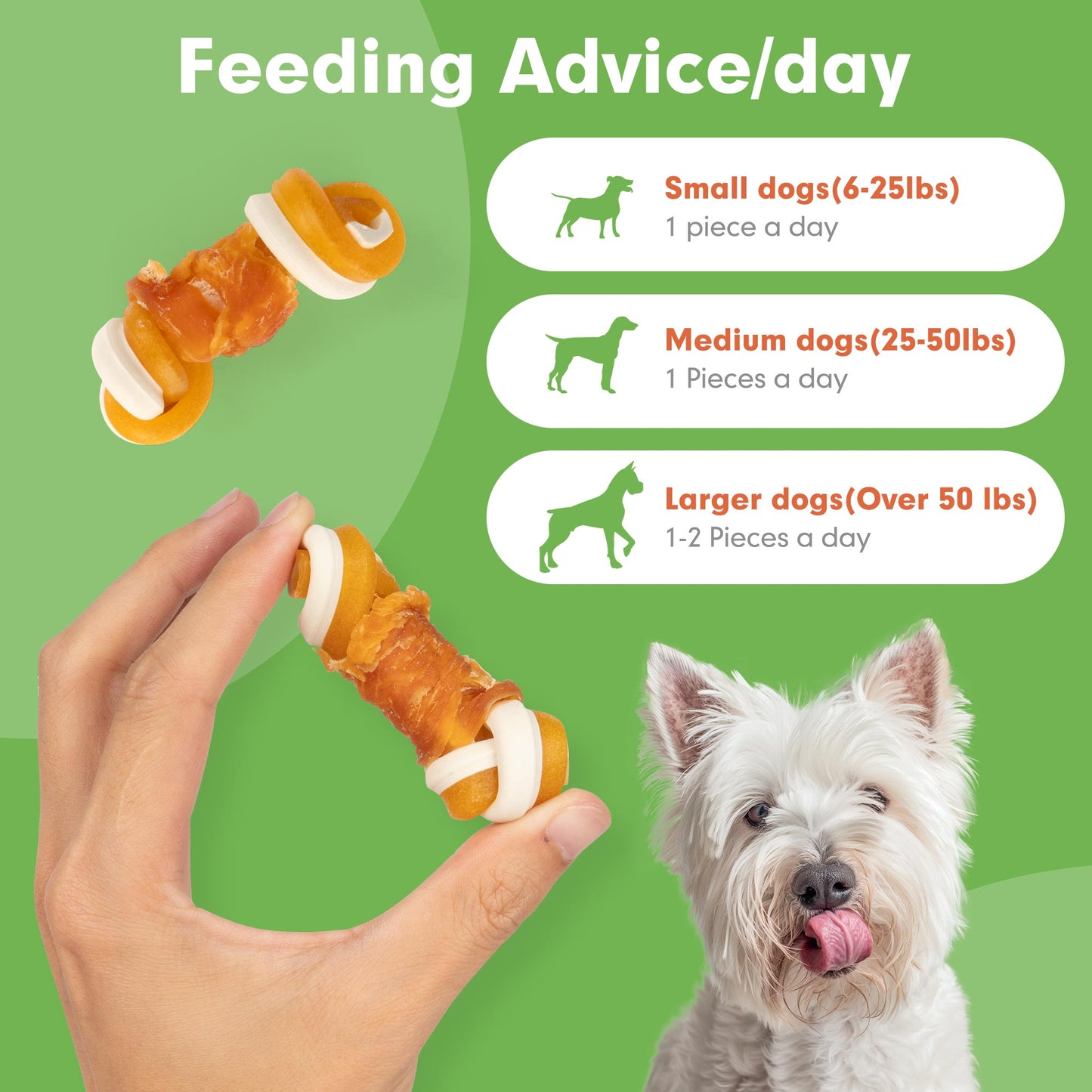 Small Dogs & Chicken Wrapped Mixed Vegetables Knot Bone Rawhide Free
