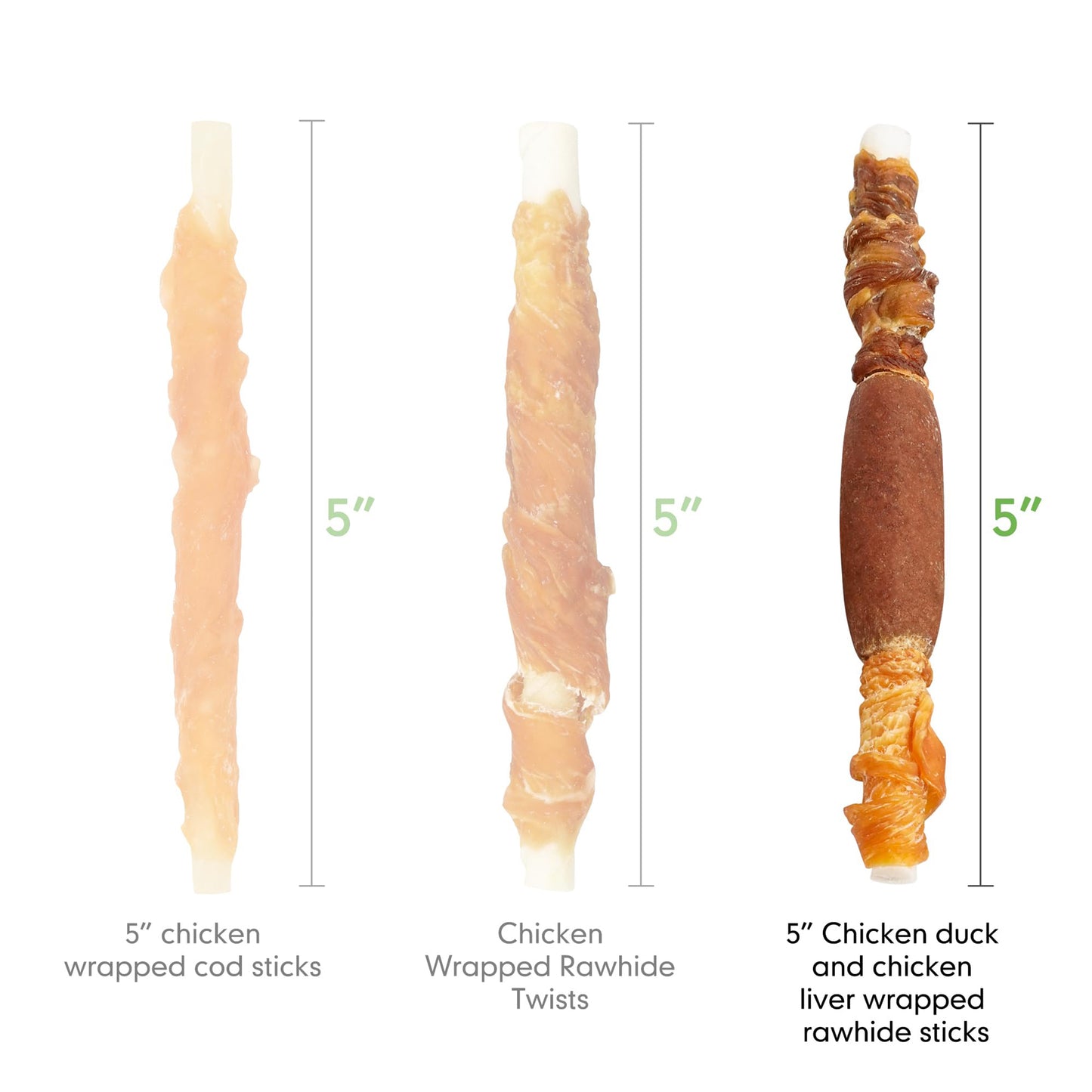 Small Medium Dogs & Chicken Liver Duck and Chicken Wrapped Rawhide - MON2SUN