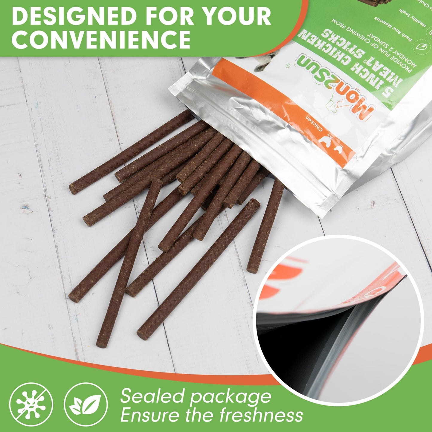 Small Dogs & Chicken Sticks Rawhide Free Chicken Liver Flavor - MON2SUN