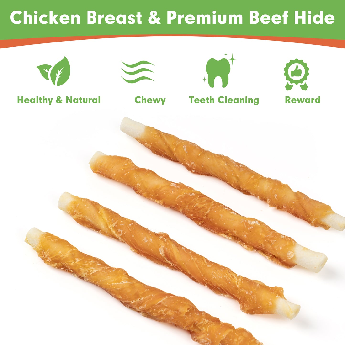 Puppy Small Dogs & Rawhide Twist Chicken Hide Sticks