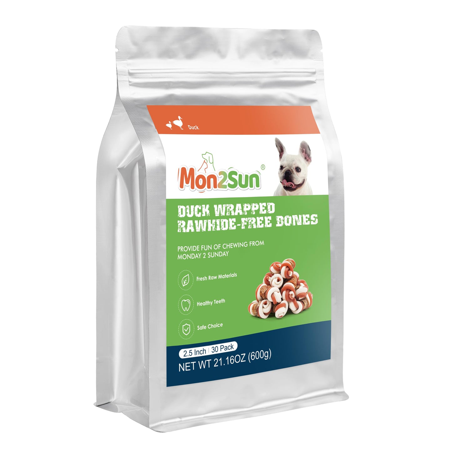 Small Dogs & Duck Wrapped Mixed Vegetables Knot Bone Rawhide Free