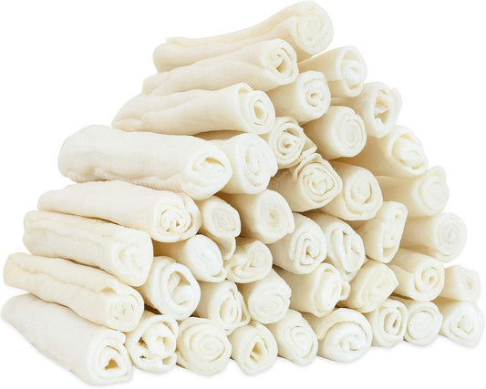 MON2SUN 6" Natural Rawhide Rolls 40 Pack