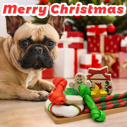 MON2SUN 12Count Christmas Dog Rawhide Treats Holiday Stocking for Small Dogs - MON2SUN