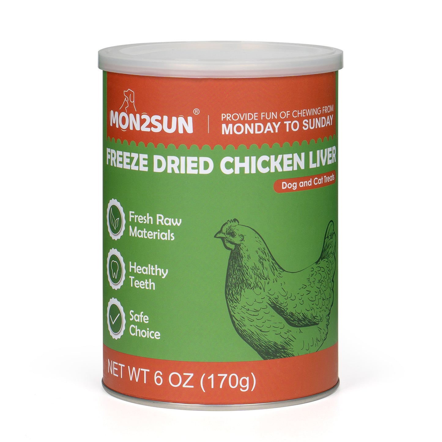 MON2SUN Freeze Dried Chicken liver Cat and Dog Treats, Single Ingredient Natural and Healthy Dog Snacks, High Protein Training Treats & Food Topper - MON2SUN