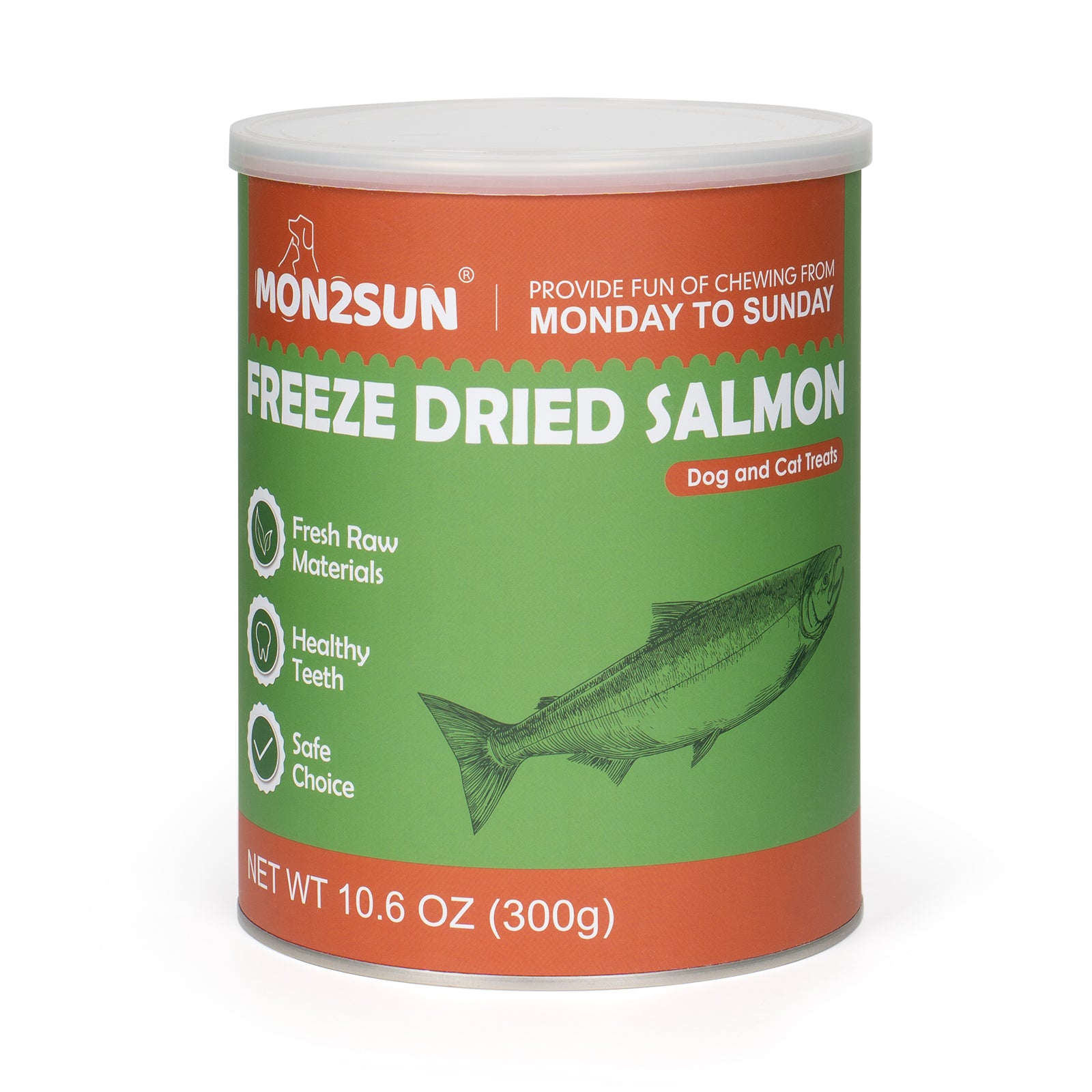 MON2SUN Freeze Dried Salmon Cat and Dog Treats, Single Ingredient Natural and Healthy Dog Snacks, High Protein Training Treats & Food Topper - MON2SUN