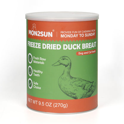 MON2SUN Freeze Dried Duck Cat and Dog Treats, Single Ingredient Natural and Healthy Dog Snacks, High Protein Training Treats & Food Topper - MON2SUN