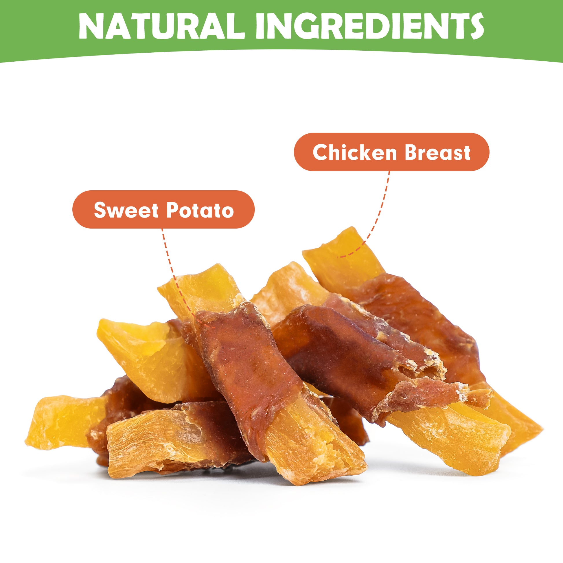 MON2SUN Chicken Wrapped Sweet Potato Rawhide Free Small Dog Treats, 13 oz - MON2SUN