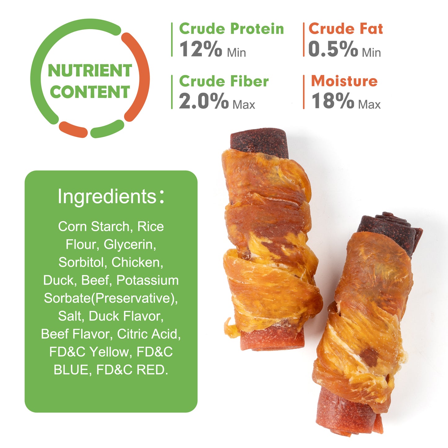 MON2SUN Triple Meat Rolls Chicken Duck & Beef Flavor Dog Treats, 10.1 oz