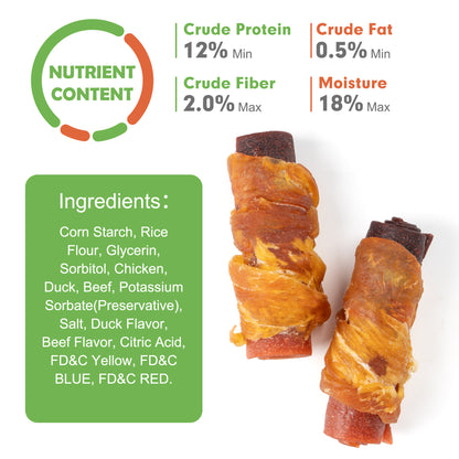 MON2SUN Triple Meat Rolls Chicken Duck & Beef Flavor Dog Treats, 10.1 oz