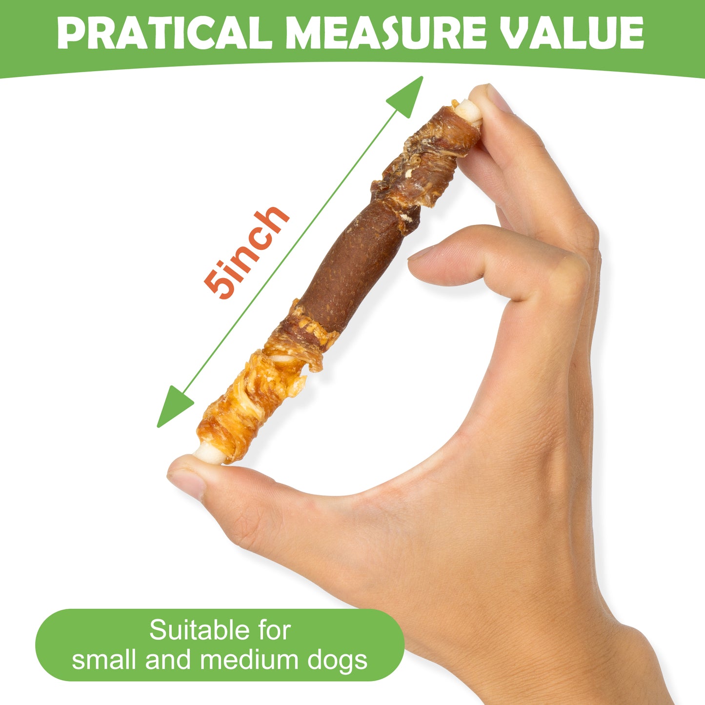 MON2SUN Chicken Liver Duck & Chicken Wrapped Rawhide Small Dog Treats, 13 oz (18 Count) - MON2SUN
