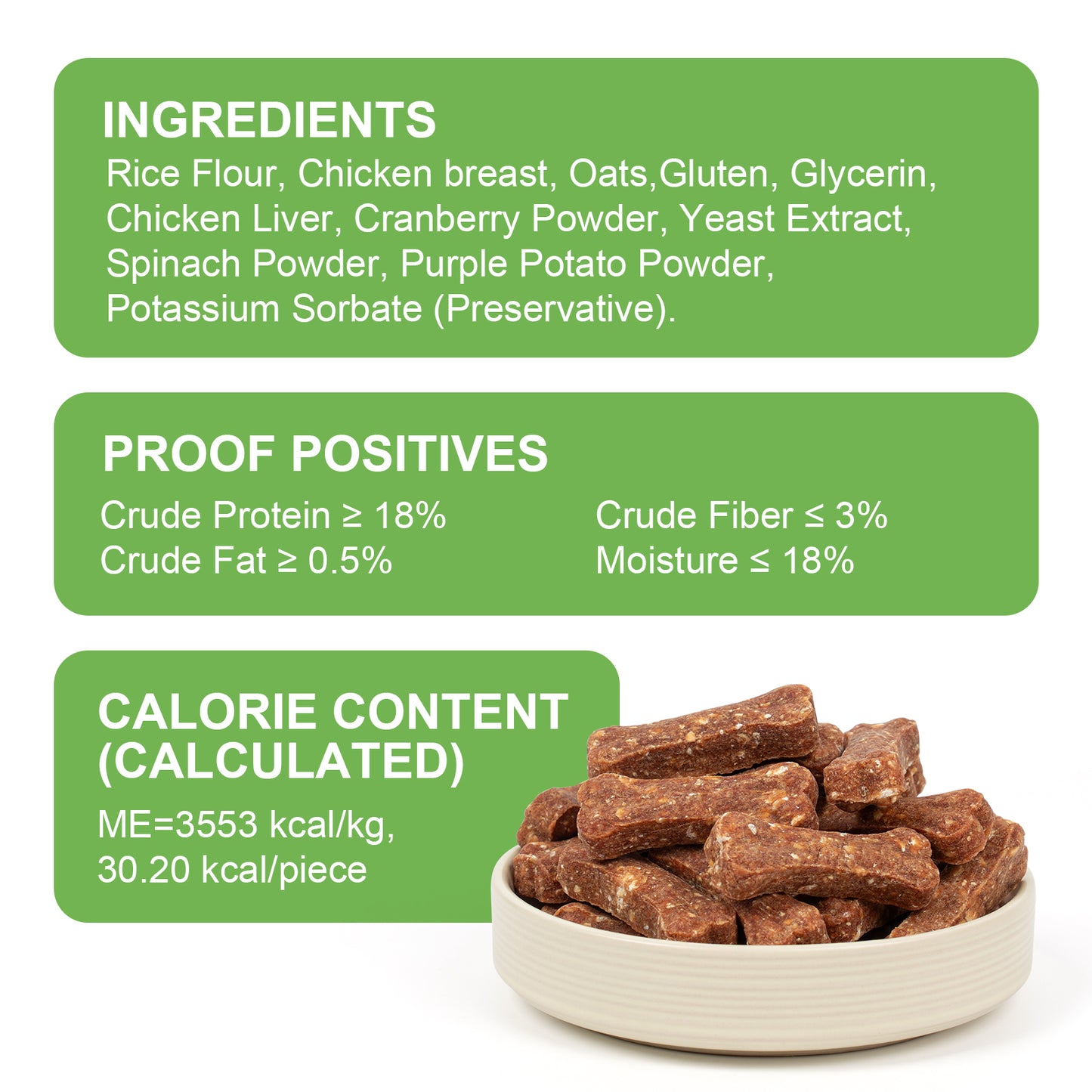 MON2SUN Dog Treats 2 Inch Chicken & Oat Dog Treats with Cranberry Powder, Crunchy Biscuits for Small Dogs, Training Rewards - MON2SUN