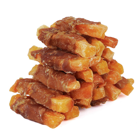 MON2SUN Chicken Wrapped Sweet Potato Rawhide Free Small Dog Treats, 13 oz - MON2SUN