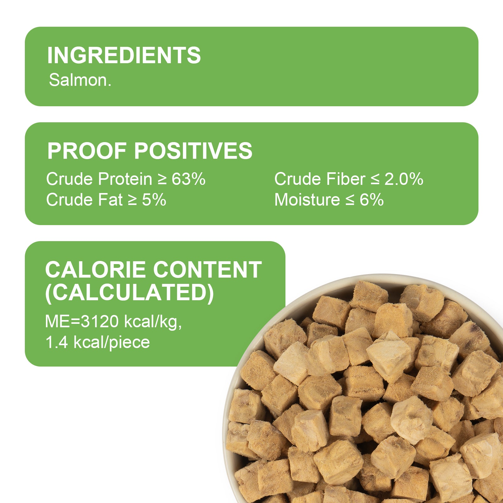 MON2SUN Freeze Dried Salmon Cat and Dog Treats, Single Ingredient Natural and Healthy Dog Snacks, High Protein Training Treats & Food Topper - MON2SUN
