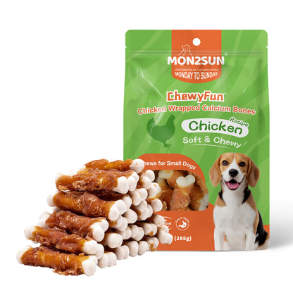 MON2SUN Chicken Wrapped Calcium Bones Small Dog Treats, 10.1 oz