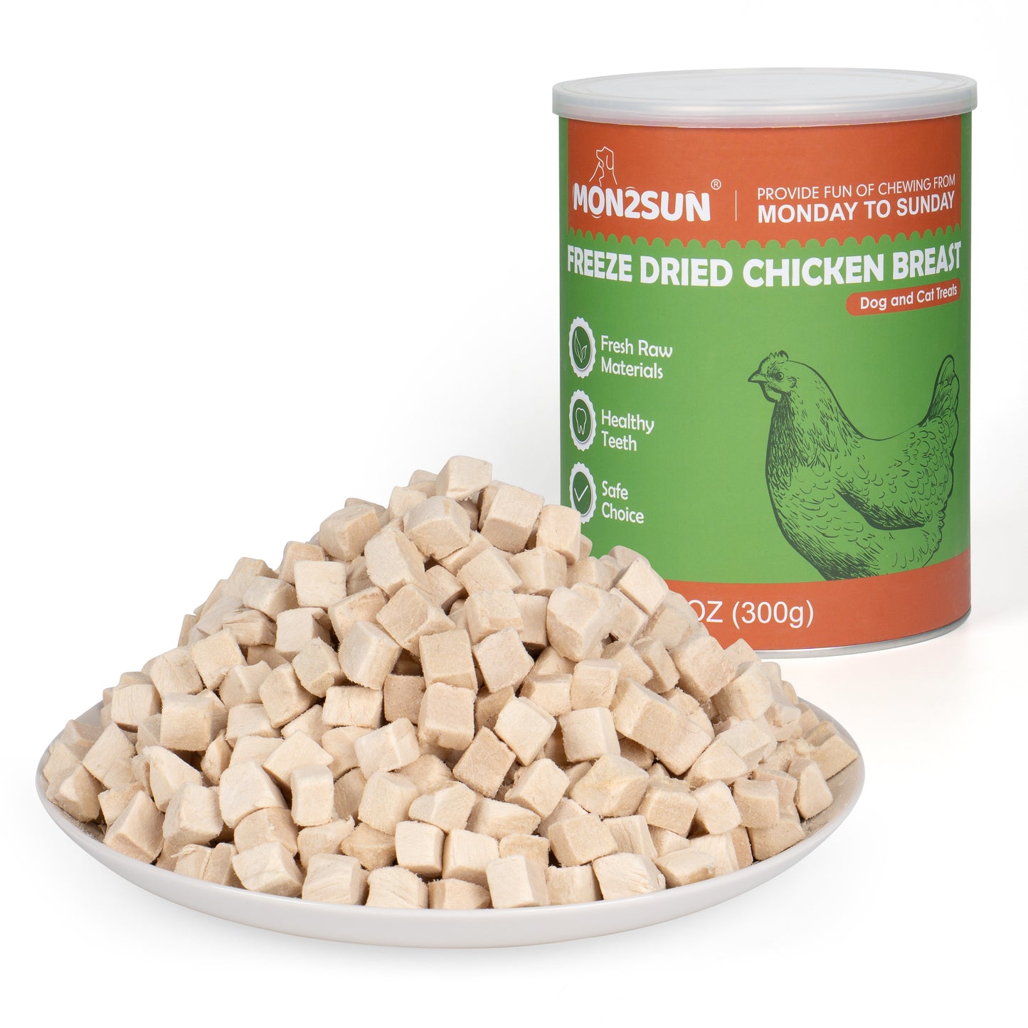 Freeze Dried Chicken Cat and Dog Treats, Single Ingredient Natural and Healthy Dog Snacks, High Protein Training Treats & Food Topper - MON2SUN