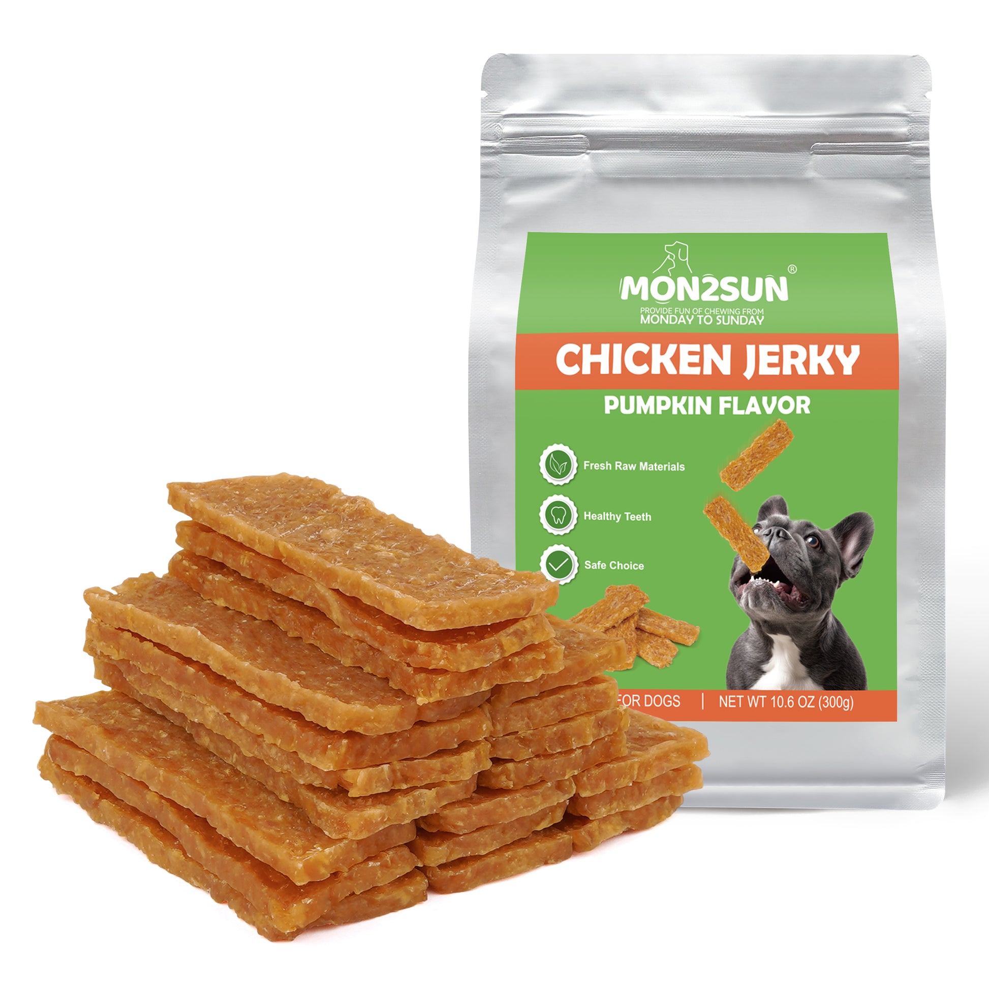 MON2SUN Chicken & Pumpkin Jerky Slice Small Dog Treats - MON2SUN