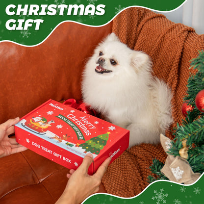 MON2SUN Christmas Dog Treats, Christmas Box Treats, Rawhide and Rawhide Free Chews for Small and Medium Dogs, 34 Count (Pack of 1) - MON2SUN