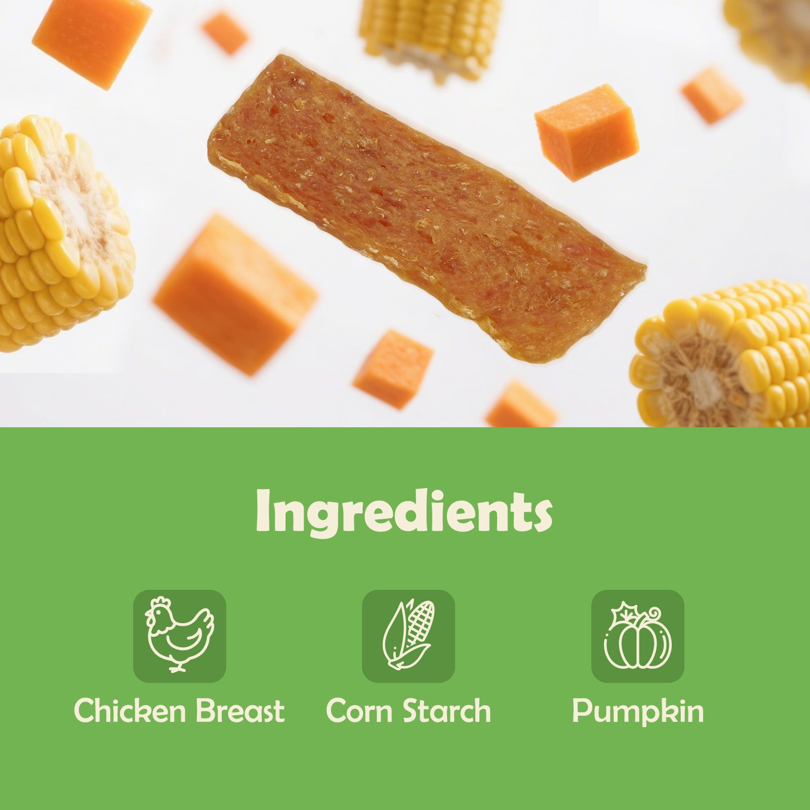MON2SUN Chicken & Pumpkin Jerky Slice Small Dog Treats - MON2SUN