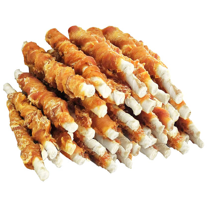 Puppy Small Dogs & Rawhide Twist Chicken Hide Sticks