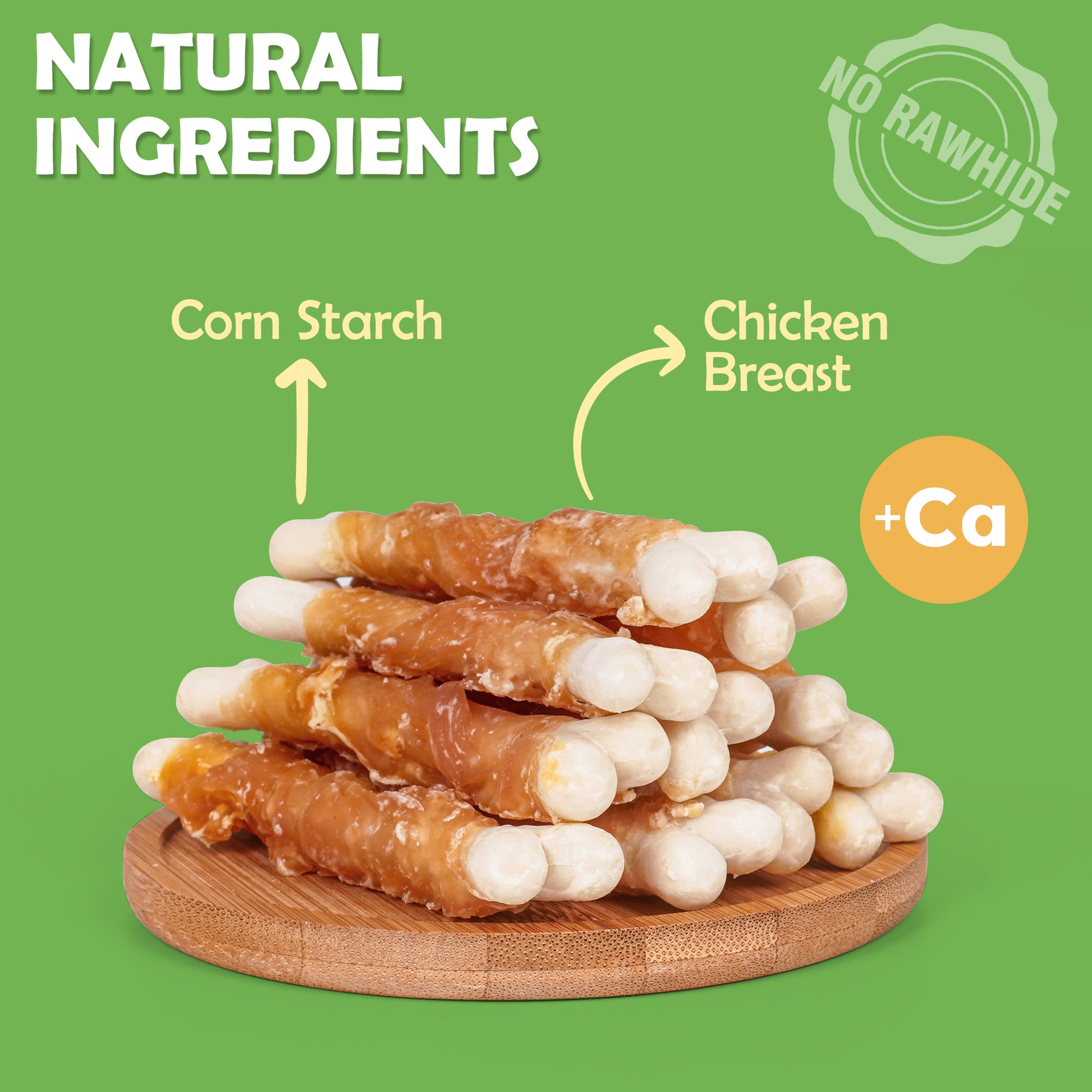 Dog Treats, Chicken Wrapped Calcium Bones without Rawhide, 4 Inch Training Treats for Teeth Cleaning and Fresh Breath, Chews for Puppy and Small Dogs (10 Ounce - Pack of 1) - MON2SUN