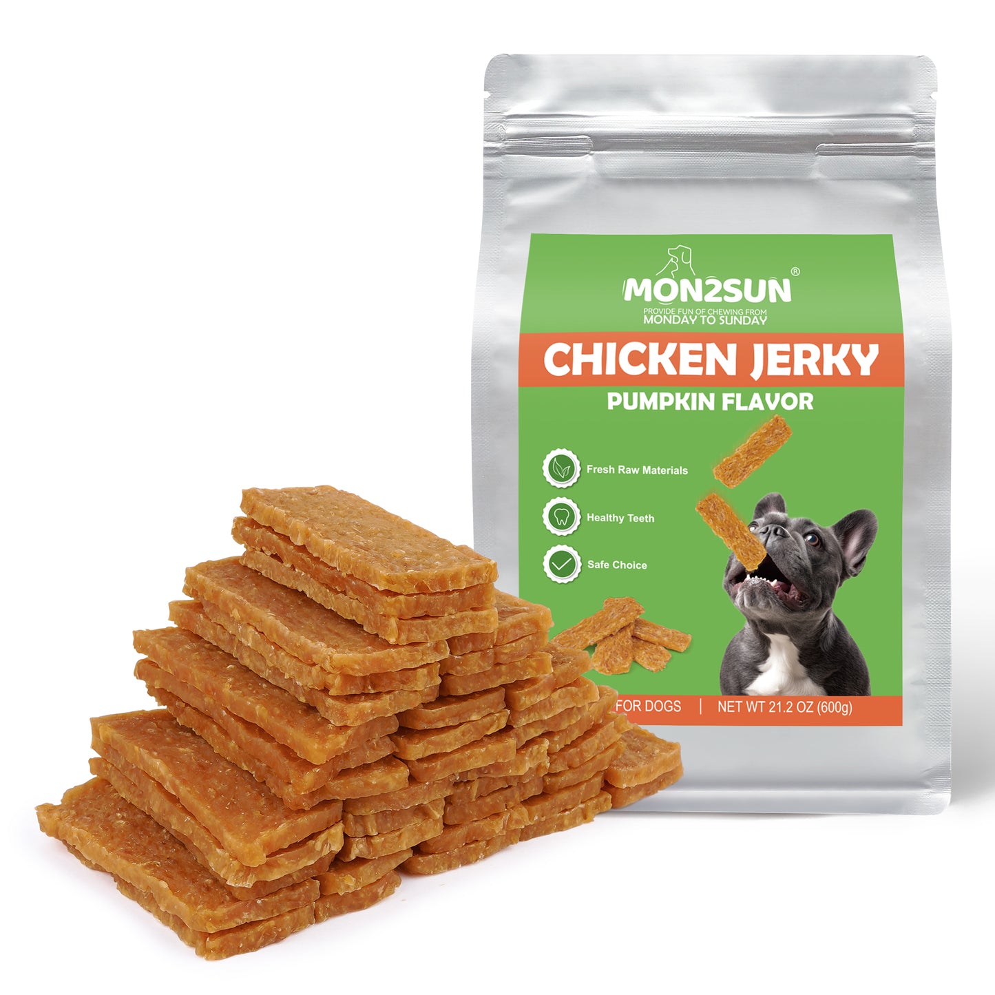 MON2SUN Chicken & Pumpkin Jerky Slice Small Dog Treats - MON2SUN