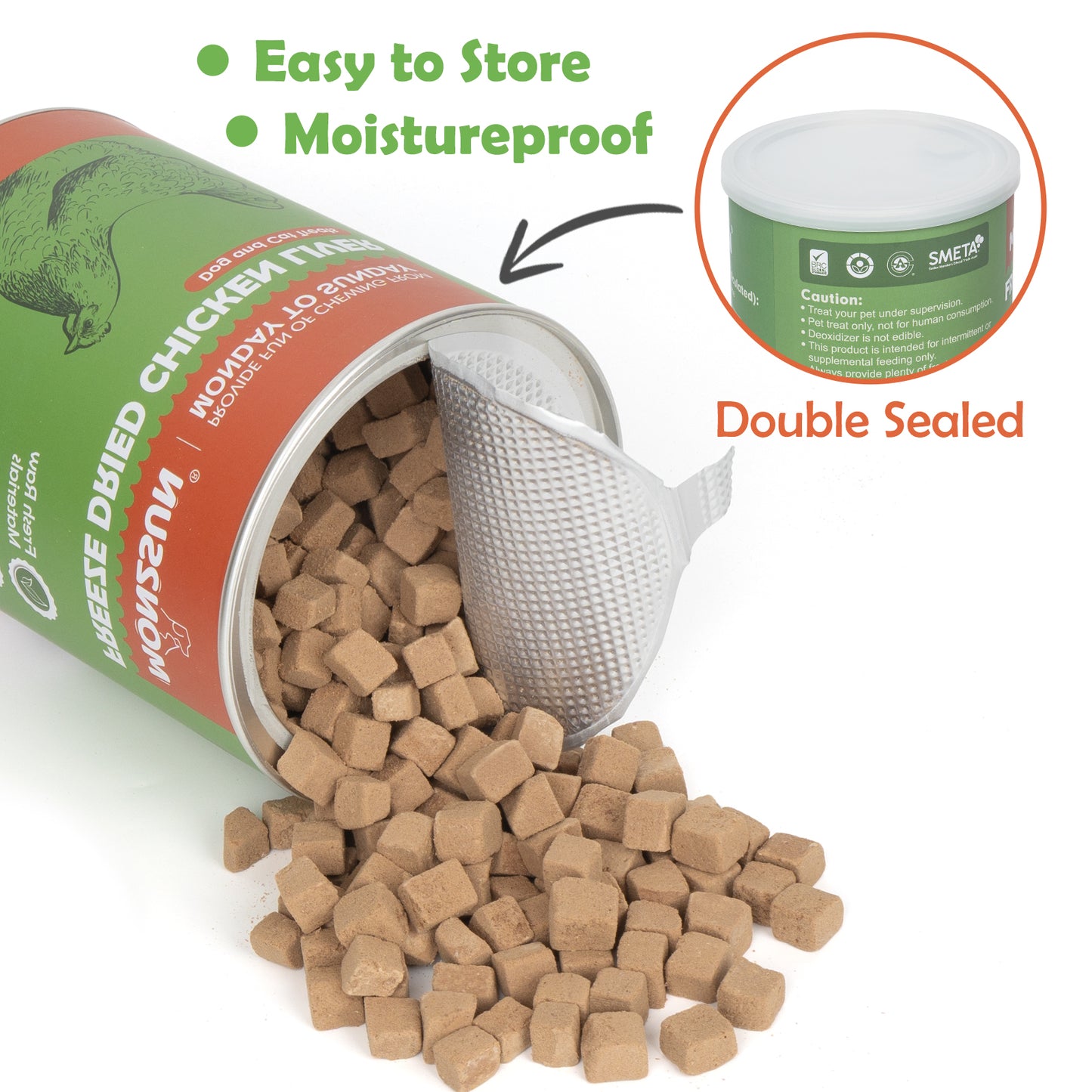 MON2SUN Freeze Dried Chicken liver Cat and Dog Treats, Single Ingredient Natural and Healthy Dog Snacks, High Protein Training Treats & Food Topper - MON2SUN