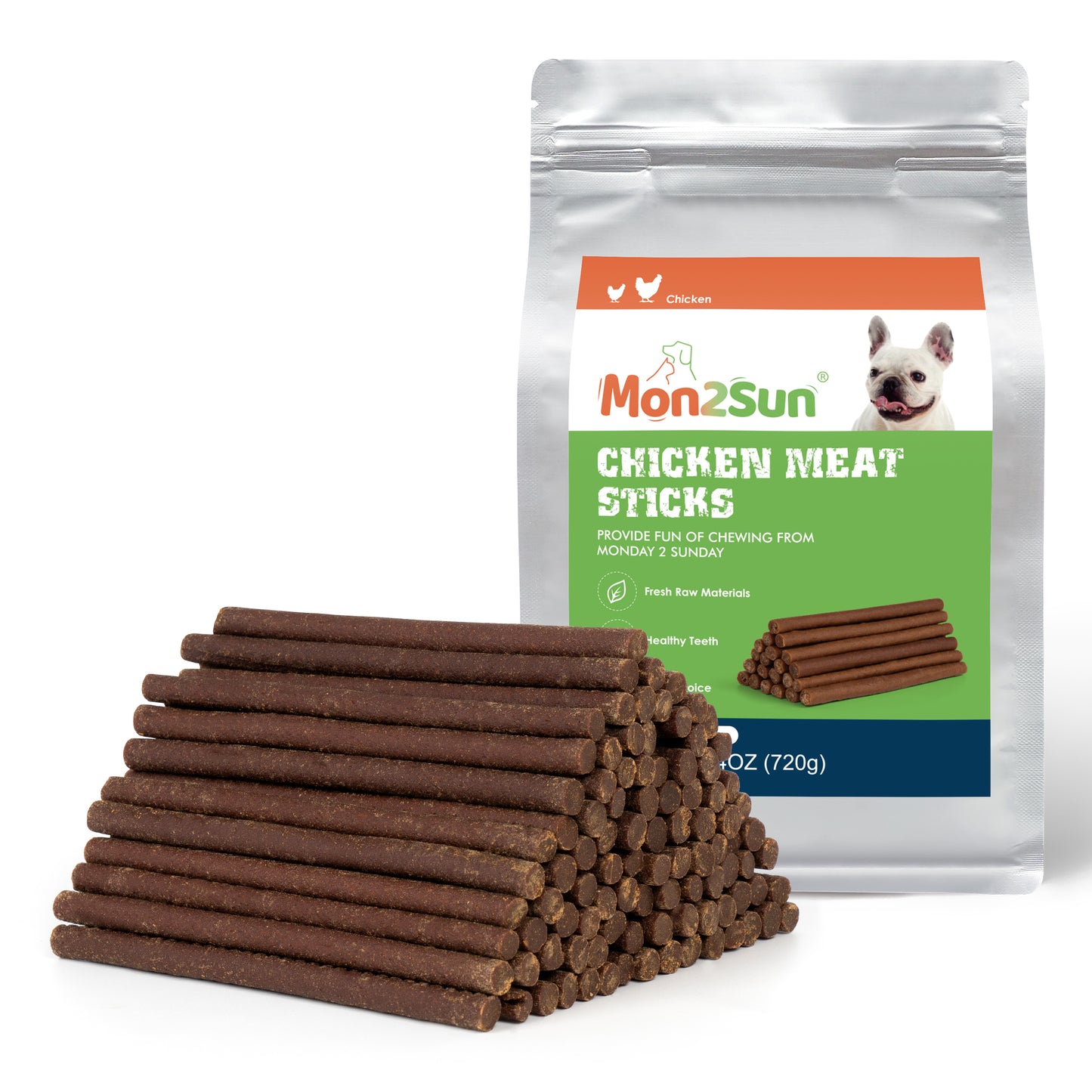 Dog Jerky Treats, 5 Inch Chicken Sticks (Chicken Liver Flavor) Rawhide Free Dog Training Treats for Small Dogs, Soft and Healthy Snacks - MON2SUN