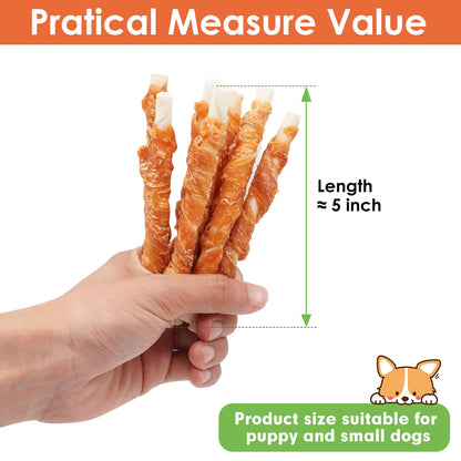 Puppy Small Dogs & Rawhide Twist Chicken Hide Sticks