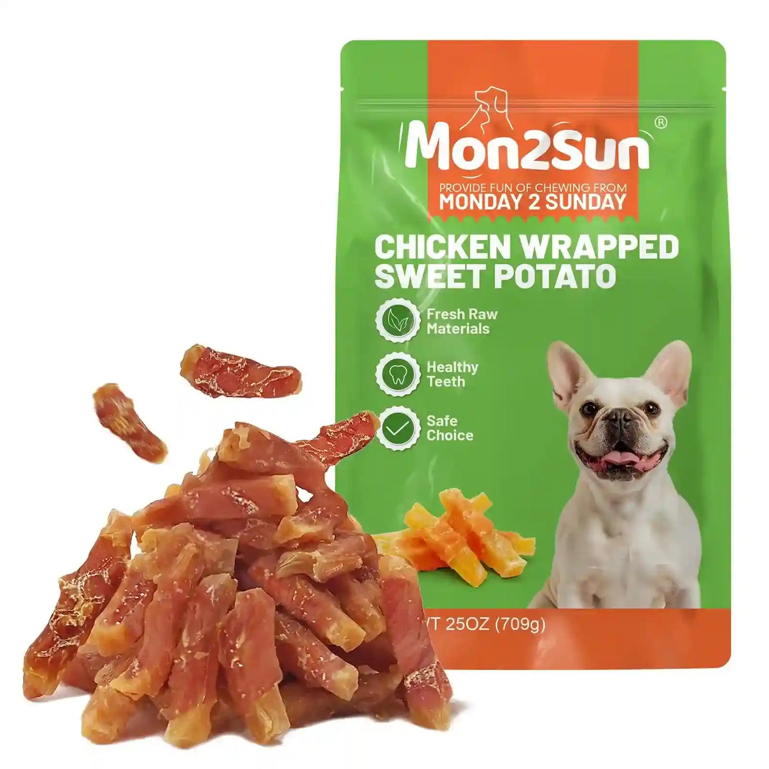 Dog Treats Rawhide Free Chicken Wrapped Sweet Potato Snacks, Gluten & Grain Free, Treats for Puppy and Small Dogs